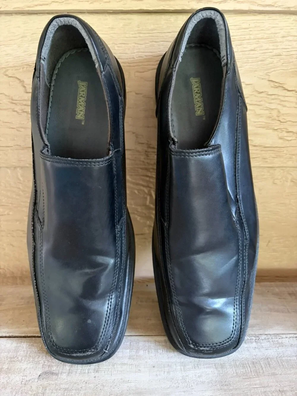Jarman Men's Black Leather Slip On Dress Shoes M13